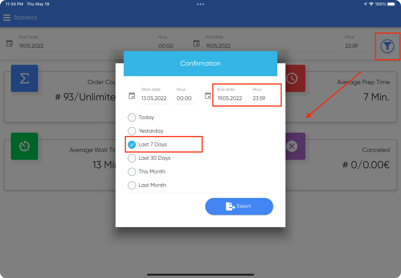 Adjusting Date Filters - OrdersTracker - Next Generation Pos System